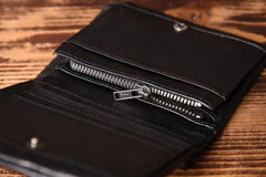 Handmade Mens Cool billfold Leather Wallet Men Small Slim Wallets Bifold for Men - imessengerbags