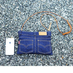 Cool Blue Jean Mens Clutch Bag Wristlet Bag Wallet Zipper Clutch Wallet For Men