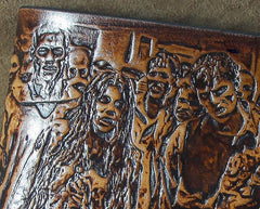 Handmade Leather Tooled TheWalkingDead Mens billfold Wallet Cool Leather Wallet Slim Wallet for Men - imessengerbags
