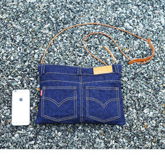 Cool Blue Jean Mens Clutch Bag Wristlet Bag Wallet Zipper Clutch Wallet For Men