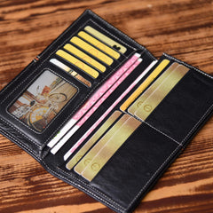 Handmade Leather Mens Cool Slim Leather Wallet Men Small Wallets Bifold for Men - imessengerbags