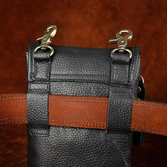 Leather Belt Pouch Mens Cases Waist Bag Hip Pack Belt Bag Fanny Pack Bumbag for Men