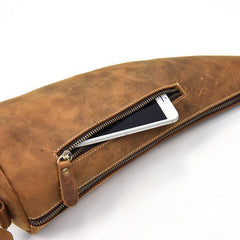 Cool Leather Sling Bag for Men Vintage Chest Bag Crossbody Sling Bags For Men - imessengerbags