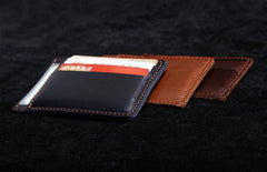 Genuine Leather Mens Cool Slim Front Pocket Wallet Leather Wallet Men Small Wallets  for Men - imessengerbags
