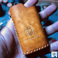 Handmade Leather Brown Mens LA PETITE BOX Holder Cigarette Case for Men