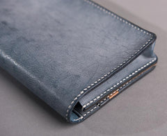 Handmade Leather Mens Clutch Wallet Cool Leather Wallet Long Phone Wallets for Men