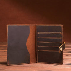 Handmade Mens Leather Small Slim Passport Wallet Vintage Bifold Long Wallet For Men - imessengerbags