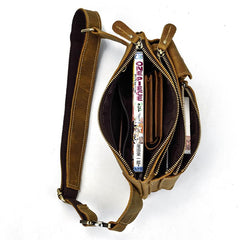 Vintage Leather Fanny Pack Mens Waist Bag Hip Pack Belt Bag for Men