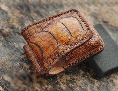 Cool Mens Brown Leather Zippo Lighter Cases with Loop Zippo lighter Holders with clips