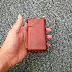 Handmade Leather Mens 10pcs Cigarette Holder Case Cool Custom Cigarette Case for Men - imessengerbags