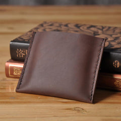 Handmade Mens Cool billfold Leather Wallet Men Small Card Slim Wallets Bifold for Men - imessengerbags