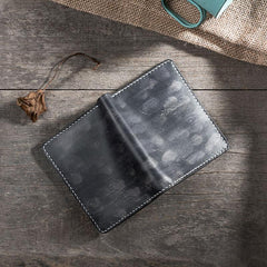 Handmade Leather Mens Cool Slim Leather Wallet Men Small Wallets Bifold for Men - imessengerbags