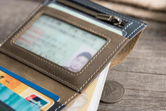 Handmade Leather Mens Cool Slim Leather Wallet Men Small Wallets Bifold for Men - imessengerbags