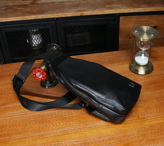 Leather Mens Sling Bag Sling Shoulder Bag Sling Backpack for men
