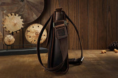 Genuine Leather Mens Cool Messenger Bag SHOULDER BAG CHEST BAG BIKE BAG CYCLING BAG