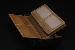 Handmade Leather Tooled Xiuhpohualli Calendar Mens Long Wallet Cool Leather Wallet Clutch Wallet for Men - imessengerbags