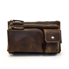 Vintage Leather Fanny Pack Mens Waist Bag Hip Pack Belt Bag for Men