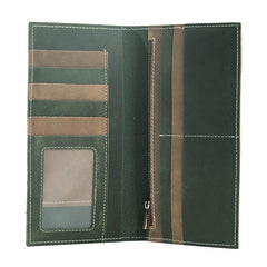 Handmade Leather Mens Clutch Wallet Cool Leather Wallet Long Phone Wallets for Men