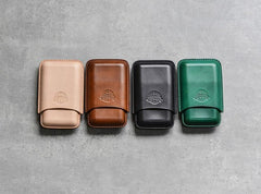 Cool Brown Leather Mens 3pcs Cigar Case Cool Custom Leather Cigar Case for Men - imessengerbags