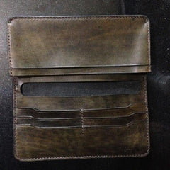 Handmade Leather Skull Tooled Mens Long Wallet Cool Leather Wallet Clutch Wallet for Men - imessengerbags