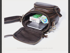 Leather Belt Pouch Mens Small Cases Waist Bag Hip Pack Belt Bag Fanny Pack Bumbag for Men - imessengerbags