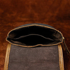 Leather Belt Pouch Mens Cases Waist Bag Hip Pack Belt Bag Fanny Pack Bumbag for Men