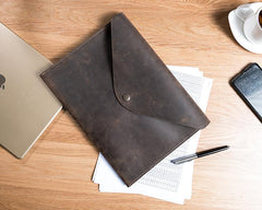 Handmade Leather Mens Clutch Cool Slim Wallet Envelope Clutch Wristlet Wallet for Men - imessengerbags