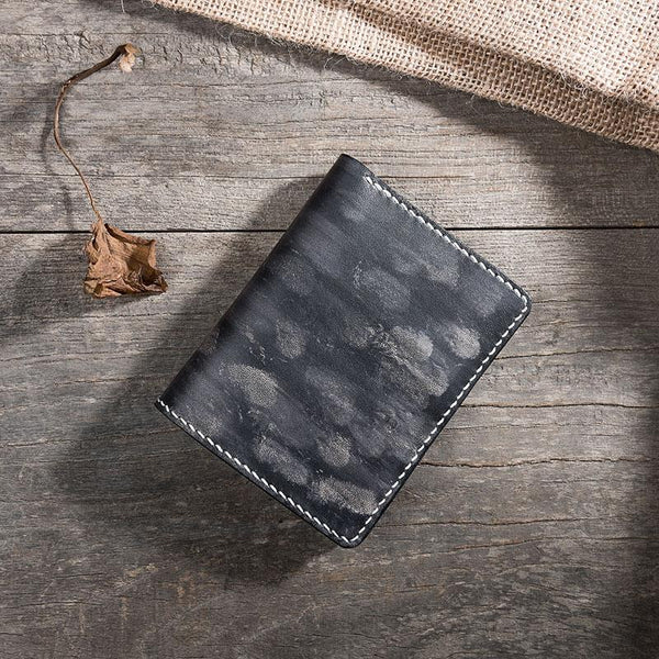 Handmade Leather Mens Cool Slim Leather Wallet Men Small Wallets Bifold for Men - imessengerbags
