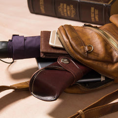 Leather Mens Cool Sling Bag Brown Crossbody Bag Chest Bag for men - imessengerbags