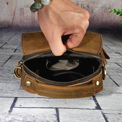 Small Leather Handbag Belt Pouch for men Waist Bag BELT BAG Shoulder Bag For Men - imessengerbags