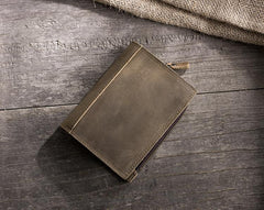 Handmade Leather Mens Cool Slim Leather Wallet Men Small Wallets Bifold for Men - imessengerbags