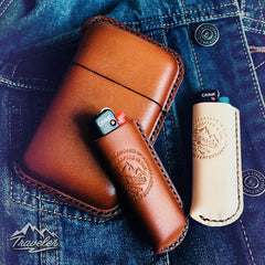 Brown Leather Mens Cigarette Holder Case Vintage Custom Cigarette Case for Men - imessengerbags