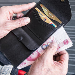 Genuine Leather Mens Cool billfold Leather Wallet Men Small Wallets Bifold for Men - imessengerbags