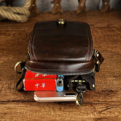 Leather Belt Pouch Mens Small Cases Waist Bag Hip Pack Belt Bag Fanny Pack Bumbag for Men - imessengerbags