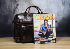 Genuine Leather Mens Cool Messenger Bag Briefcase Backpack Bag Travel Bag for Men - imessengerbags