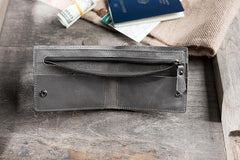 Handmade Leather Mens Cool Slim Leather Wallet Men Small Wallets Bifold for Men - imessengerbags