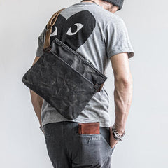 Canvas Mens Cool Small Messenger Bag iPad Bag Chest Bag Bike Bag Cycling Bag for men