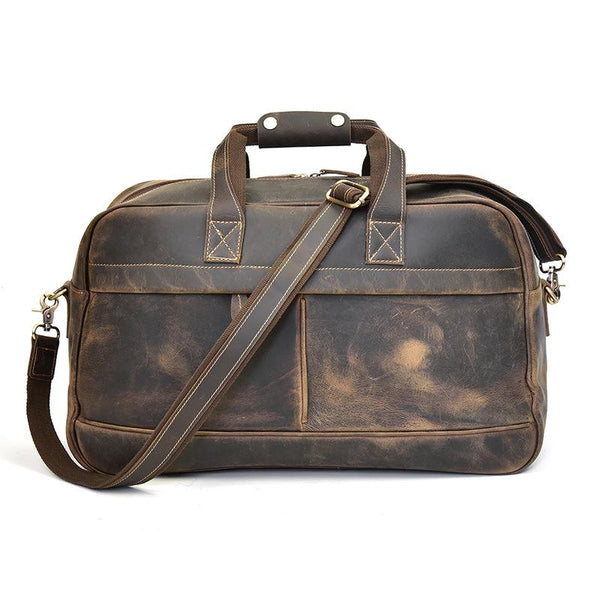 Genuine Leather Mens Cool Weekender Bag Travel Bag Duffle Bags Overnight Bag Holdall Bag for men