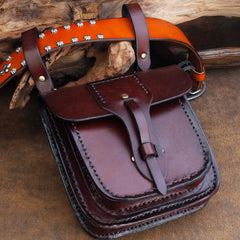Cool Leather Mens large Biker Belt Pouch Waist Bag Side Bag Shoulder Bag for Men - imessengerbags