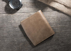 Handmade Leather Mens Cool Slim Leather Wallet Men Small Wallets Bifold for Men - imessengerbags
