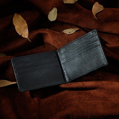 Handmade Leather Mens Cool Slim Leather Wallet Card Wallet Holders Men Small Wallets Bifold for Men - imessengerbags