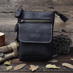 Leather Belt Pouch Mens Cases Waist Bag Hip Pack Belt Bag Fanny Pack Bumbag for Men