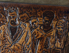 Handmade Leather Tooled TheWalkingDead Mens billfold Wallet Cool Leather Wallet Slim Wallet for Men - imessengerbags