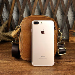 Leather Belt Pouch Mens Small Cases Waist Bag Hip Pack Belt Bag Fanny Pack Bumbag for Men - imessengerbags