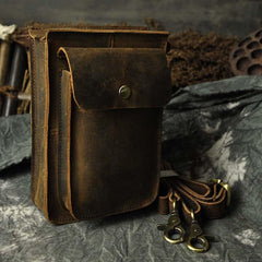 Leather Belt Pouch Mens Small Cases Waist Bag Hip Pack Belt Bag Fanny Pack Bumbag for Men - imessengerbags