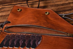 Handmade Mens Cool Leather Chain Wallet Biker Trucker Wallet with Chain for Men - imessengerbags