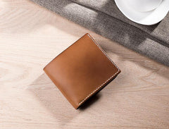 Handmade Leather Mens Cool Slim Leather Wallet Men Small Wallets Bifold for Men - imessengerbags
