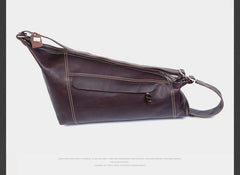 Genuine Leather Mens Cool Chest Bag Sling Bag Crossbody Bag Travel Bag Hiking Bag for men