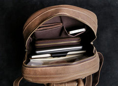 Genuine Leather Mens Cool Backpack Sling Bag Large Black Travel Bag Hiking Bag for men