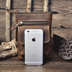 Leather Belt Pouch Mens Cases Waist Bag Hip Pack Belt Bag Fanny Pack Bumbag for Men - imessengerbags